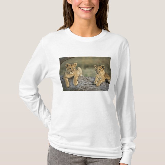 Lion Cubs on Log T-Shirt (Front)
