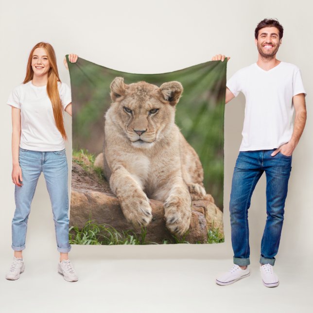 Lion Cub's Paws for Thought Fleece Blanket (In Situ)