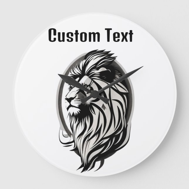 lion customizable large clock (Front)