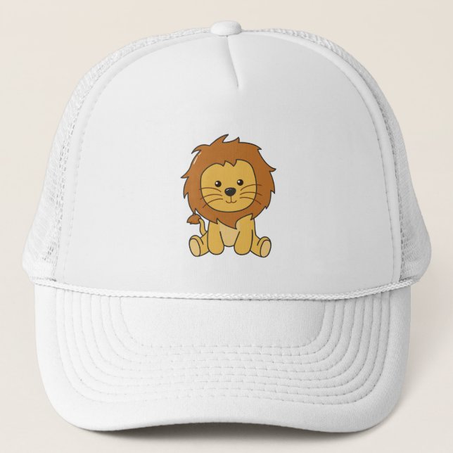 Lion Cute Animals For Kids Lion King Trucker Hat (Front)