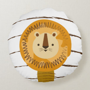 Lion Cute Cartoon Kids Baby Round Pillow
