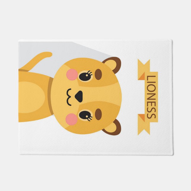 Lion Cute Lioness Doormat (Front)