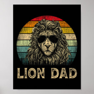 Lion Dad Lion Lovers Daddy Father's Day Poster