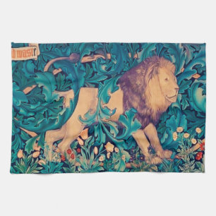 Lion dans la forêt, serviette de cuisine William 