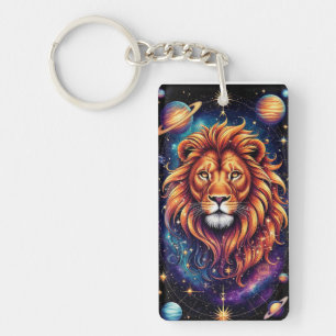 Lion dans la galaxie cosmique étoilée