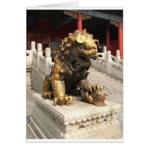 Lion de bronze de ville interdit