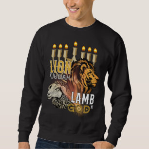 Lion De Juda Agneau De Dieu Sweatshirt des hommes