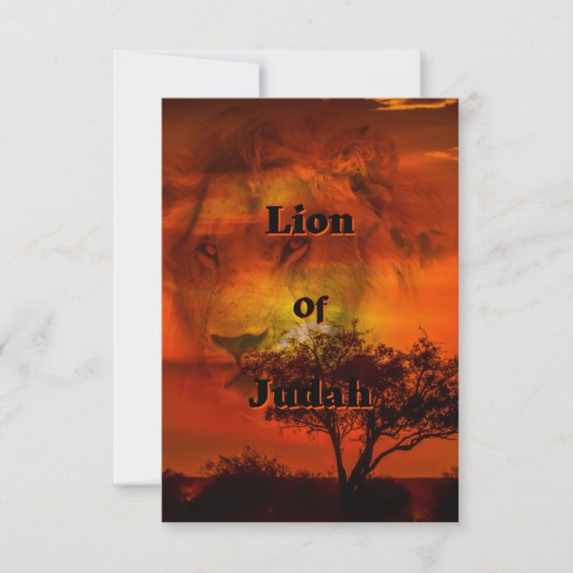Lion De Juda KJV Carte de voeux Plat (Devant)