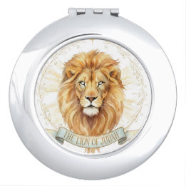 Lion de Juda Miroir compact à aquarelle biblique -