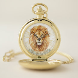 Lion de Juda Montre de poche aquarelle biblique
