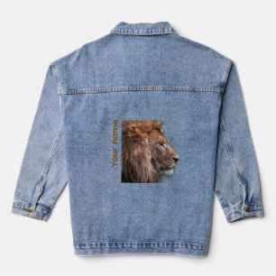 Lion Denim Jacket - Custom Design animal féminin