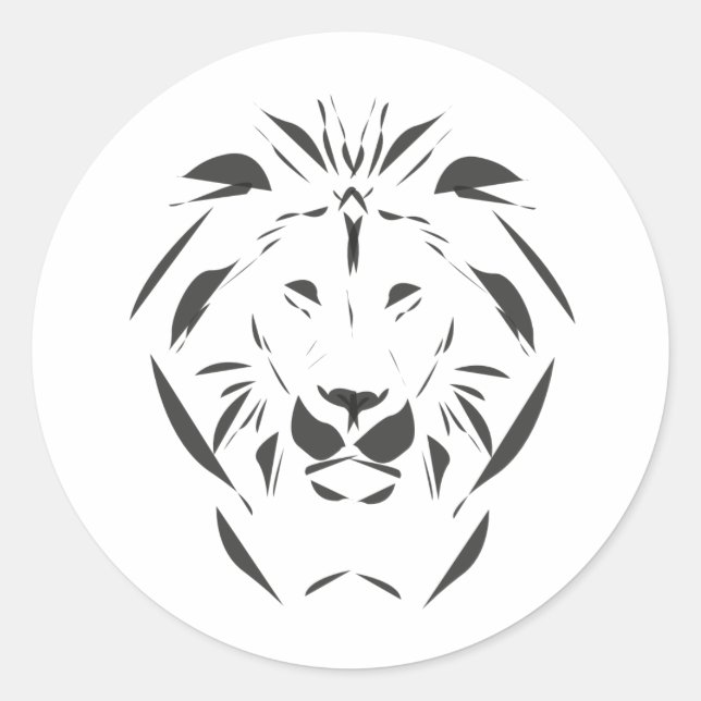 Lion Design Classic Round Sticker (Front)