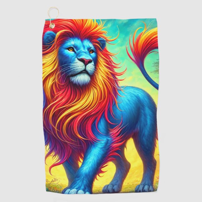 Lion Design Golf Towel (Front)