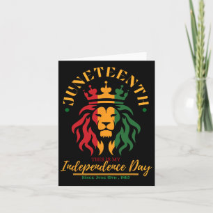 Lion Design Juneteenth Freedom Black Independence  Card