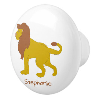 Lion Design Personalised Ceramic Knob