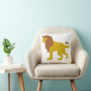 Lion Design Personalised Throw Pillow