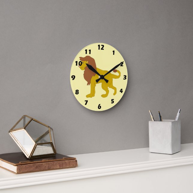 Lion Design Round Clock (Office)