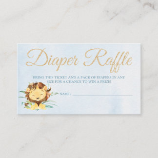 Lion Diaper Raffle Card Tickets for Baby Shower