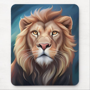 Lion Digital Art Portrait-56556 Mouse Pad
