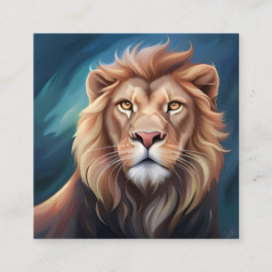 Lion Digital Art Portrait-56556 Square Business Card