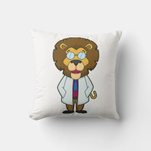 Lion Doctor Doctor's coat Throw Pillow