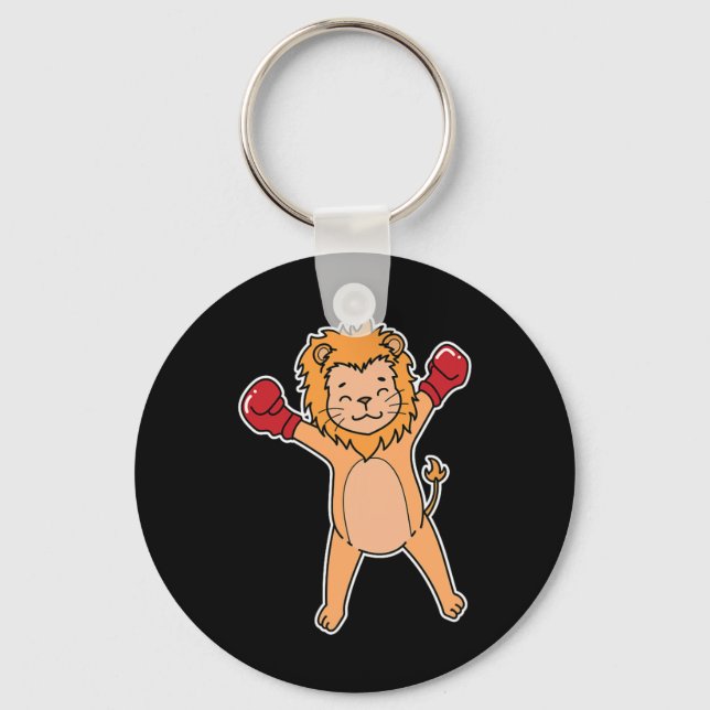 Lion Does Boxing  Keychain (Front)