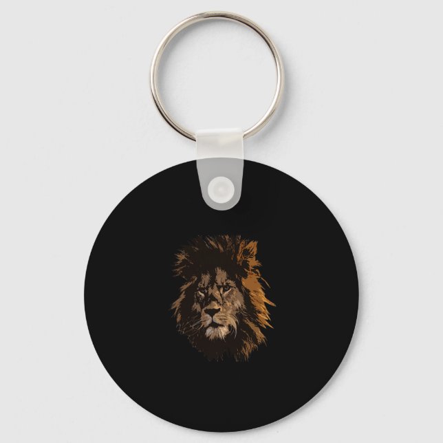 Lion Doesn' Wipe Sigma Lion Illustration Keychain (Front)