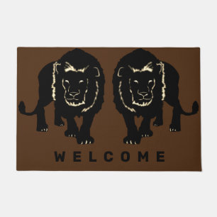 Lion Doormat Welcome - Custom Colours