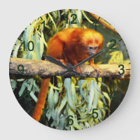 Lion d'or Tamarin observant, horloge murale