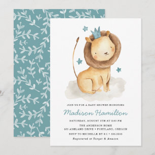Lion doux Invitation baby shower