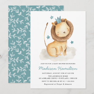 Lion doux   Invitation baby shower