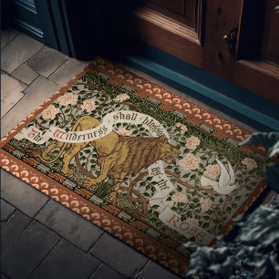 Lion Dove Wilderness Roses Walter Crane Doormat