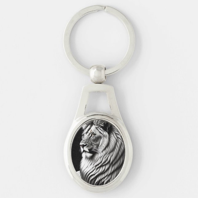 Lion Drawing Painting Art Keychain (Front)