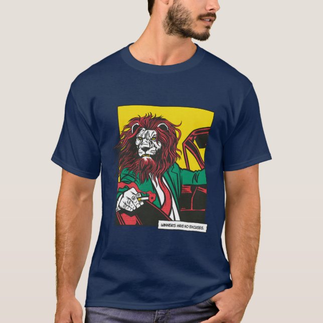 Lion Driving A Car shirt Design friend (Front)