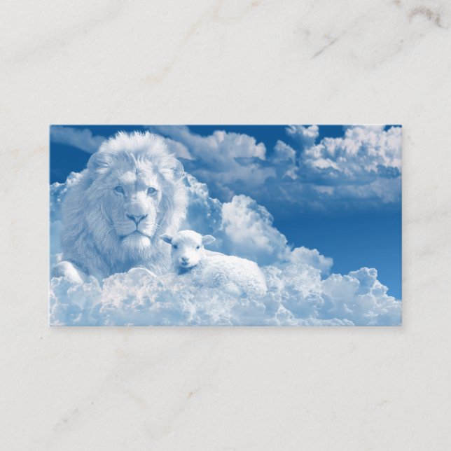Lion et Carte de visite d'agneau (Devant)