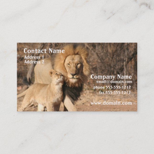 Lion et carte de visite de CUB (Devant)