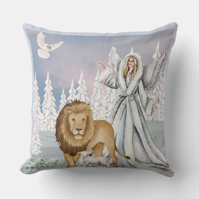 Lion et coussin de Noël de l'agneau (Recto)