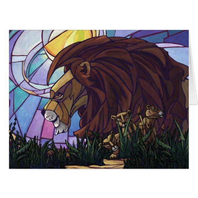 Lion et petits (Devant horizontal)