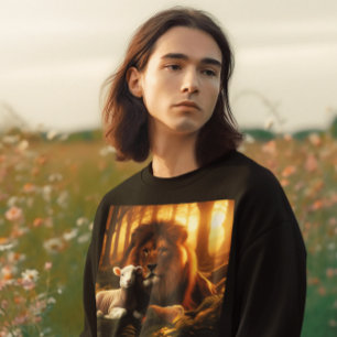 LION ET T-SHIRTS CHRÉTIENS DE L'AGNEAU