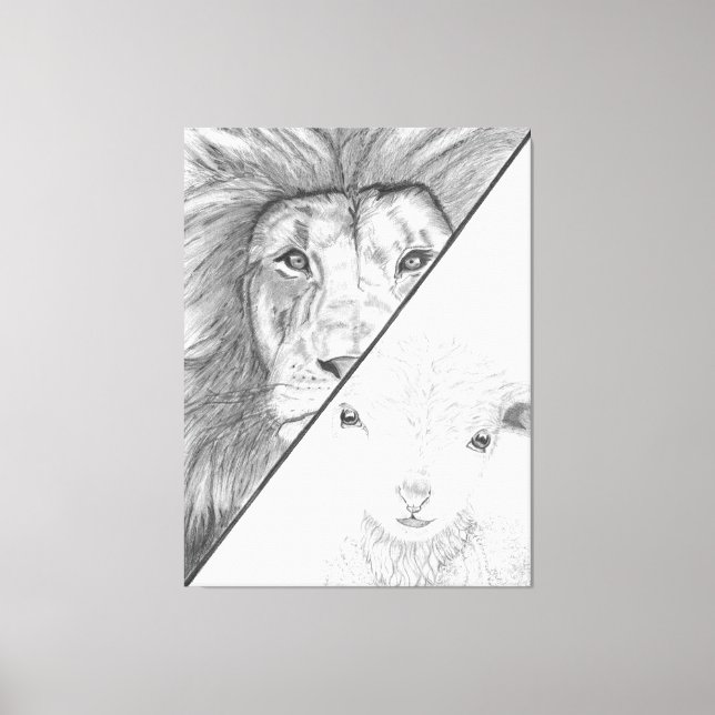 Lion et toile d'agneau (Recto)