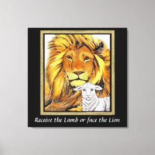 Lion et toile d'agneau Imprimer