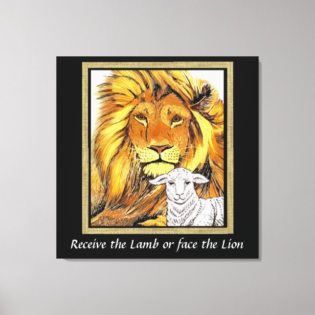 Lion et toile d'agneau Imprimer (Recto)