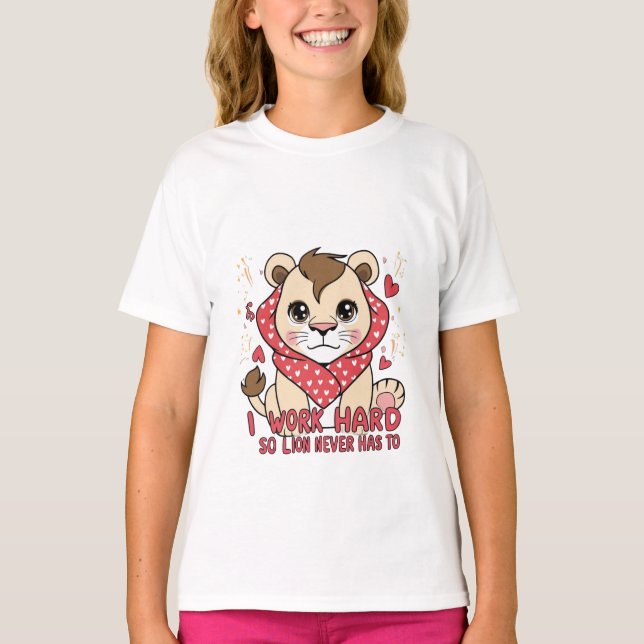 Lion Excitée - Joyeuse Jumping T-shirt Lion Cub (Devant)