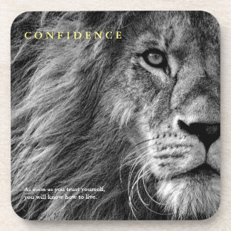 Lion Eye Confidence Quote Inspirational Coaster