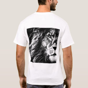 Lion Face Back Side Design Pop Art Template Mens T-Shirt