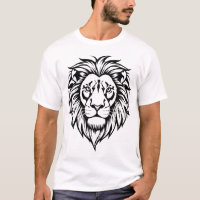 Lion face black and white vector illustrations 