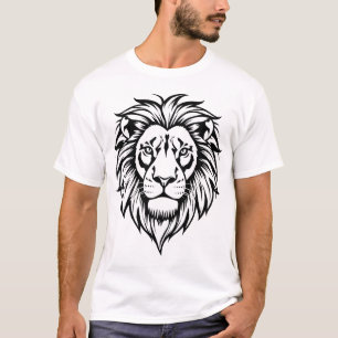 Lion face black and white vector illustrations  T-Shirt