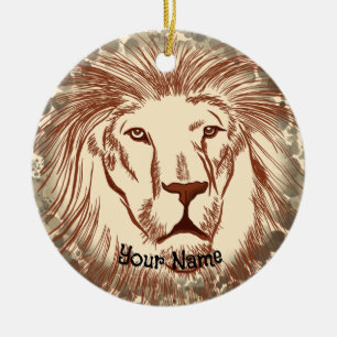 Lion Face  Ceramic Ornament