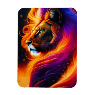 Lion Face Colourful Painting Art Magnet