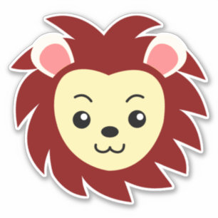Lion Face Custom-Cut Vinyl Sticker